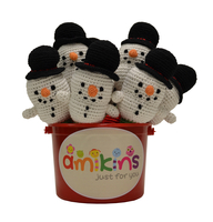Image amikins Bucket of Snowman Rattles, 9 pcs